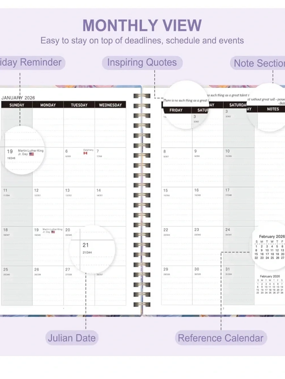 Butterfly Watercolor Spiral Planner - 2026
